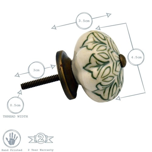 Door Knobs Ceramic Cupboard Drawer Pull Handle Floral Cabinet Knob 1/6/12/24PK - Picture 3 of 48