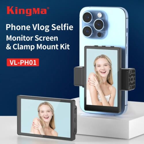 KingMa PH01 Monitor Screen Clamp Mount kit for iPhone Selfie Vlog Video Monitor - Picture 1 of 8