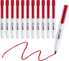 12 Count Red Retractable Dry Erase Click Bullet Tip Thin Barrel Whiteboard