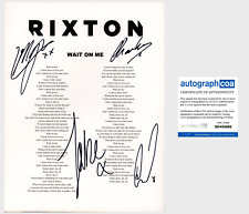 RIXTON BAND SIGNED WAIT ON ME LYRIC SHEET w/EXACT PROOF & AUTOGRAPH COA ACOA RIXTON BAND SIGNED WAIT ON ME LYRIC SHEET w/EXACT PROOF & AUTOGRAPH COA ACOA