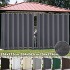 Large Blackout Windproof Curtains Eyelets Top and Bottom Patio  Curtains Drapes