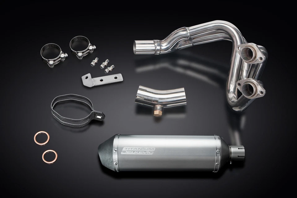 Silenciador escape completo Kawasaki KLE650 Versys 06-14 2-1 13,5" X-Oval titanio Foto 3 de 4