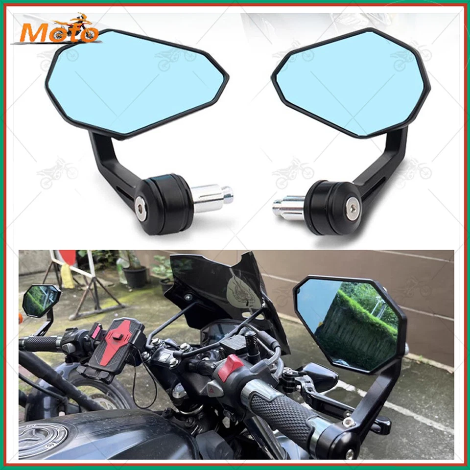 New CNC 22mm Handle Bar End Rearview Mirror For Ducati Monster 696 796 900 1100 — 第 3/4 张图片