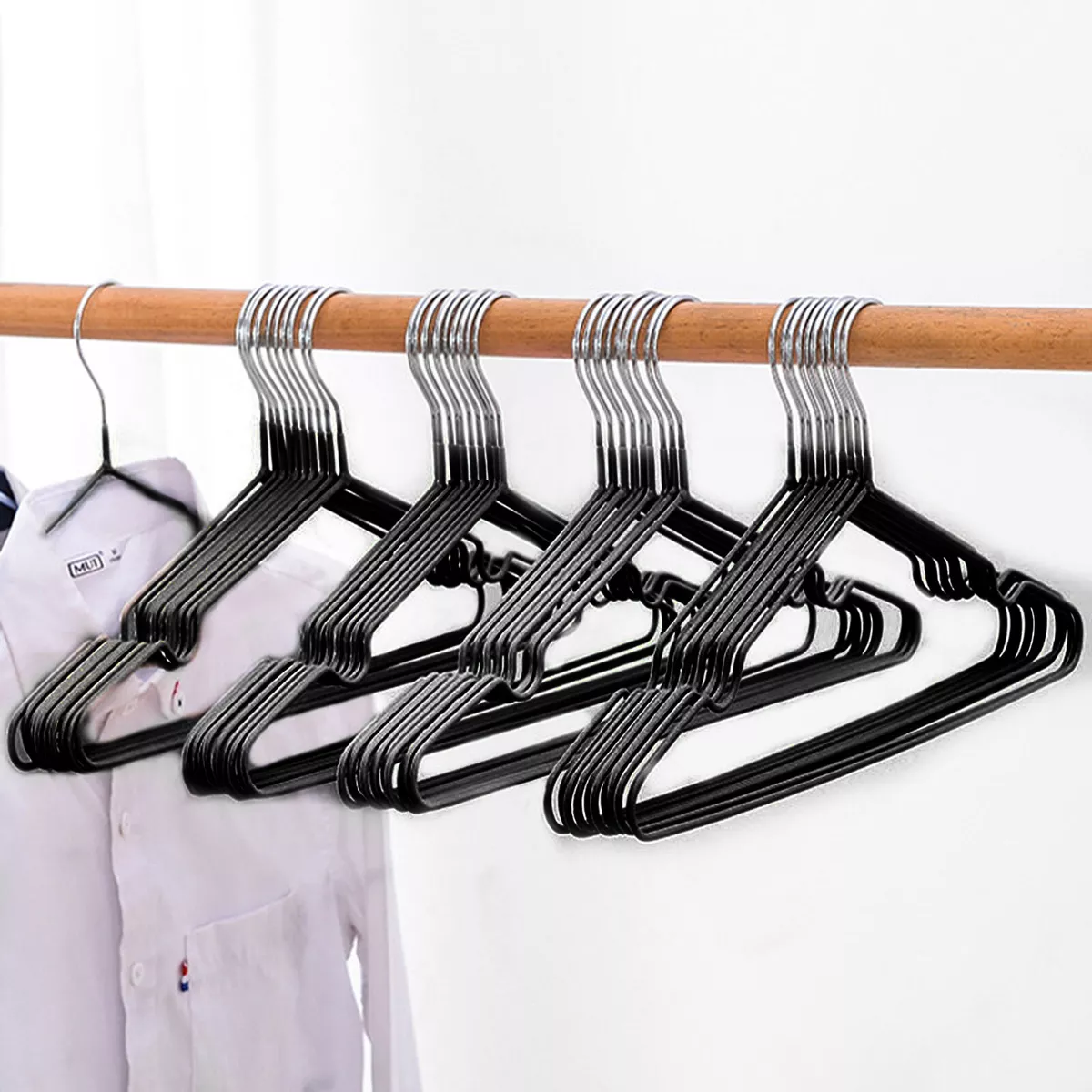 4 Pack Space Saving Hangers - 12 Slots Stainless Steel Clothes