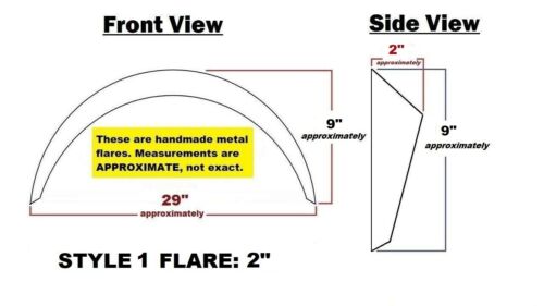 Universal Metal Fender Flares Style 1: 2" Wide, 2-piece set (hand-made) - Picture 5 of 6