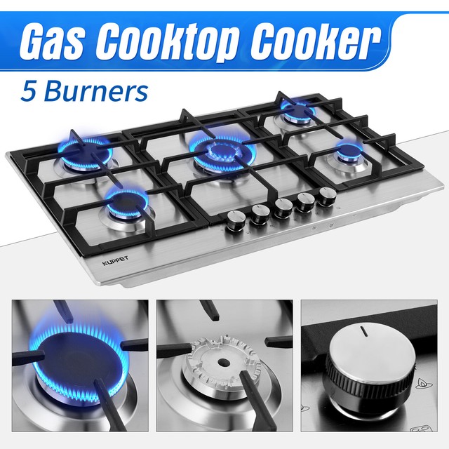 Black Ceramic Glass 4 Burner Gas Hob Zanussi Zgo 65414 Ba Boxed