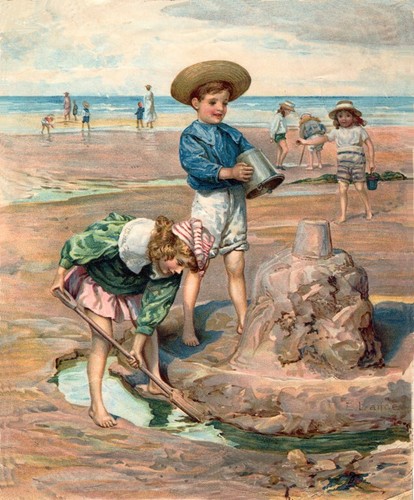 Seaside Beaches Scenes Vintage Reproduction Photo Prints Wall Art Picture Old - Picture 11 of 23