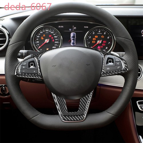 Carbon Fiber Steering Wheel Set Trim Kits For Mercedes Benz E Class W213 2016-22 - Picture 3 of 16