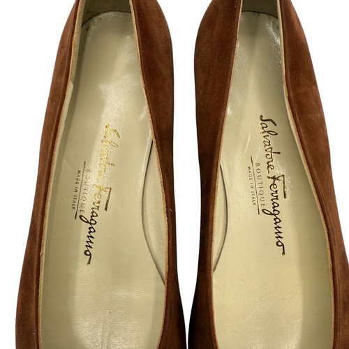 Salvatore Ferragamo Brown Suede Almond Toe Ballet Flats Size 7.5 - Picture 7 of 10