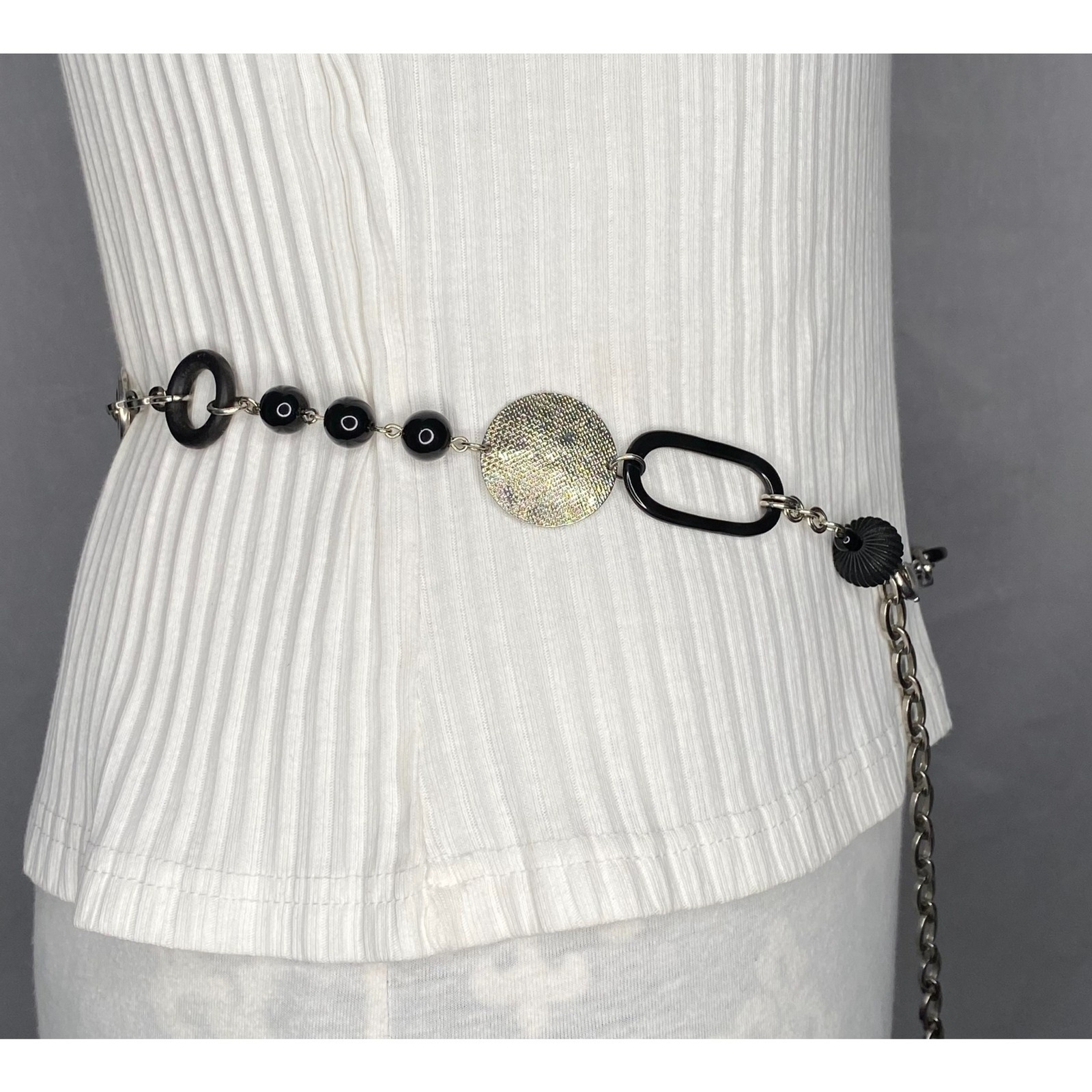 Chain Belt Multi Geometric Shape Interlocking Sil… - image 4