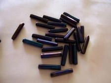 FABULOUS FACETED BLACK IRIDESCENT 5/8inch BUGLE BEADS