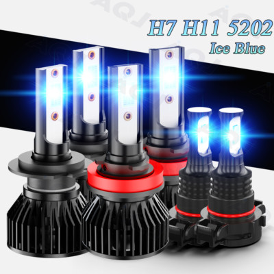 For GMC Acadia 2007-2011 2012 6X Ice Blue Front LED Headlights +Fog Light Kit