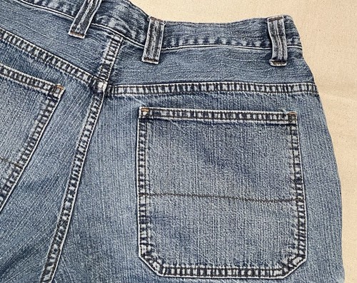 VINTAGE Y2K Cargo Jean Shorts Mens 33 Baggy Blue Denim Skater Grunge Aeropostale - Picture 22 of 23