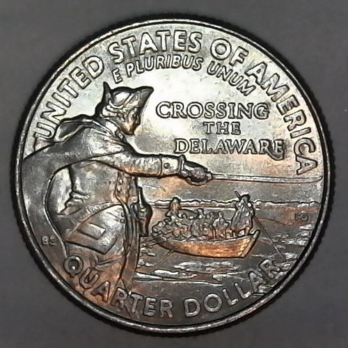 2021-P Washington Crossing Delaware DDR Doubled Die Reverse Error/Variety Circ. - Bild 2 von 3
