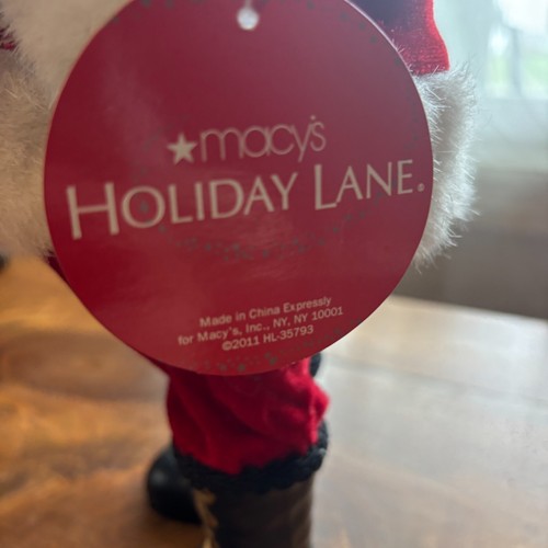 2011 Macys Holiday Lane Santa Claus Figure 16" Stocking - Bear - Picture 8 of 16