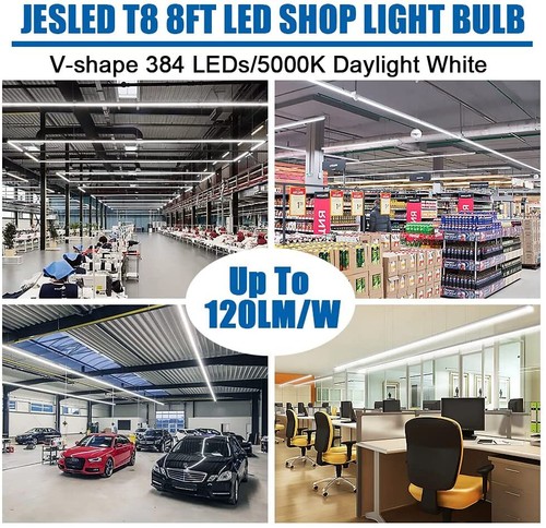 25Pcs T8 8FT LED Tube Light Bulbs Single Pin FA8 72W 120W Garage LED Shop Lights - Picture 14 of 17