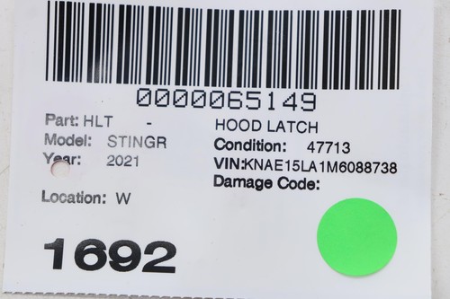 2018 - 2023 KIA STINGER FRONT HOOD BONNET LATCH LOCK ACTUATOR OEM 81130J5000 - Picture 11 of 11