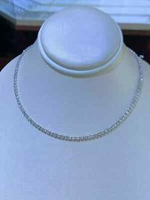 20Ct Round Lab-Created Diamond Women,s Tennis Necklace 14k White Gold Plated