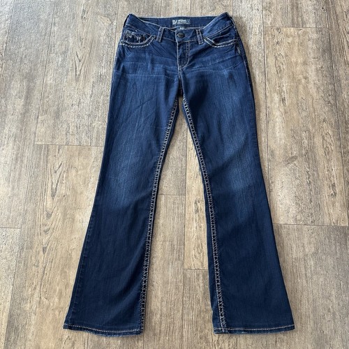 Silver SUKI Womens Size 29 Blue Mid Rise Boot Cut Jeans Denim Pants 27x30.5 - Picture 8 of 12