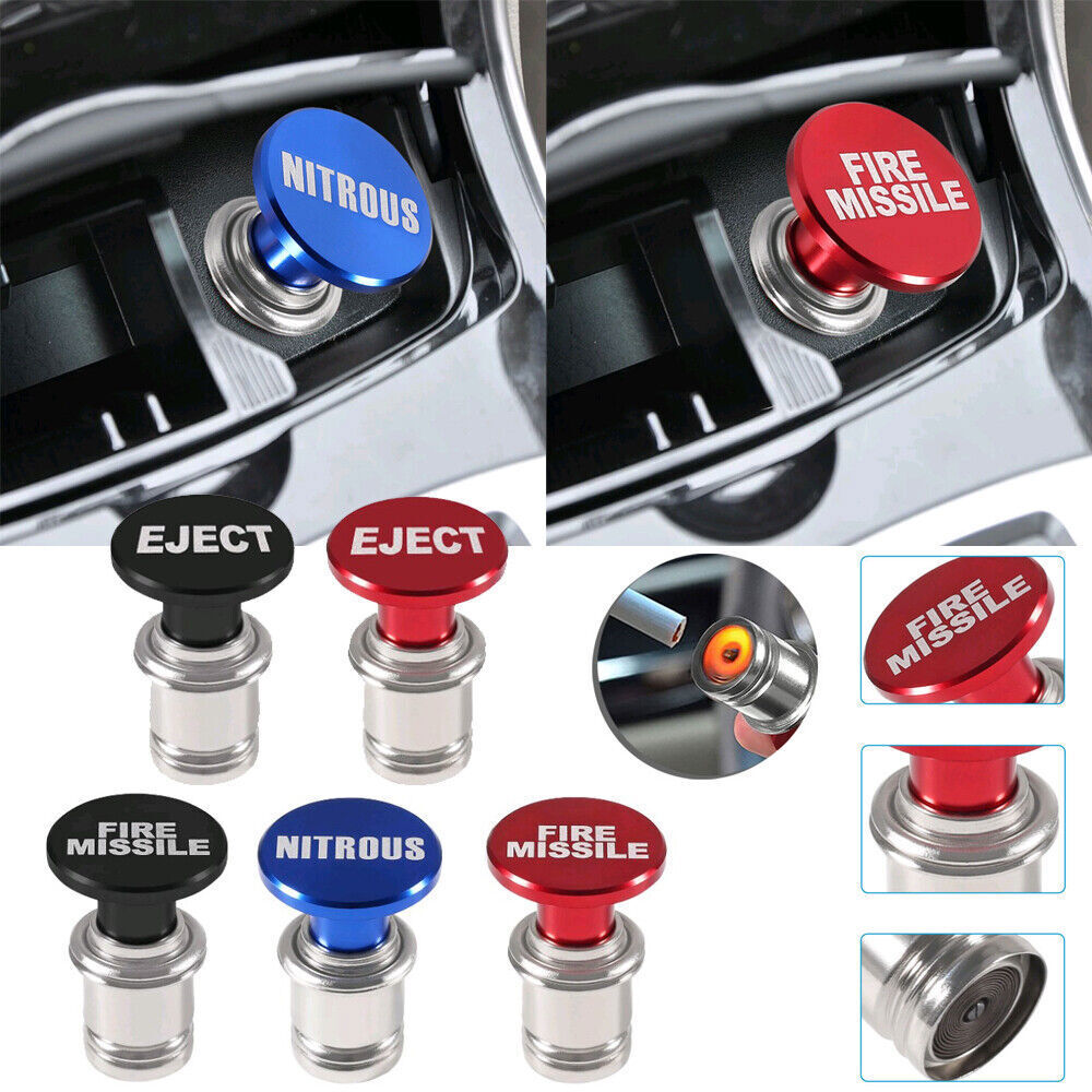 Universal Fire Missile Eject Button Cigarette Lighter Cover Car Accessories  12V