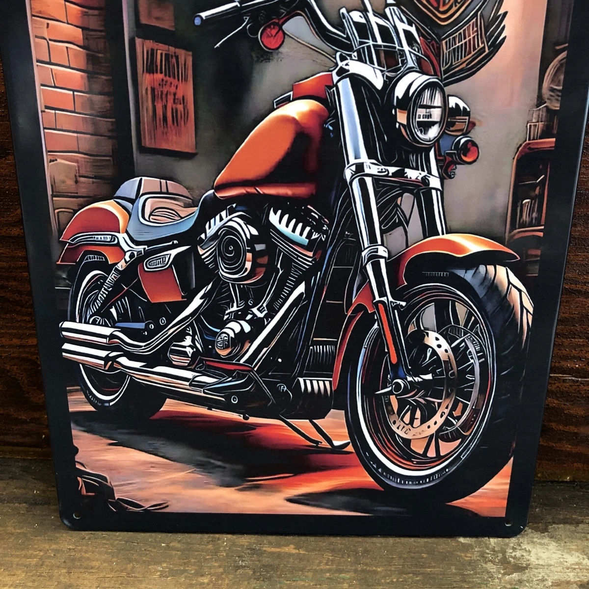 Harley Davidson Motor Cycles Repro Small Tin Sign Mancave 