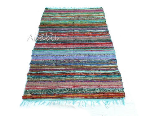 Indian Cotton Chindi Rug Bohemian Floor Decor Area Carpet Multicolor Runner Rugs