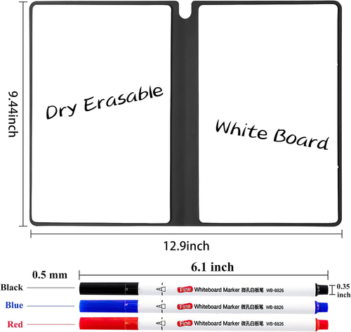 Whiteboard Notebook Portable Dry Erase Board Navy Blue PU Cover with 3 Pens - Picture 2 of 12