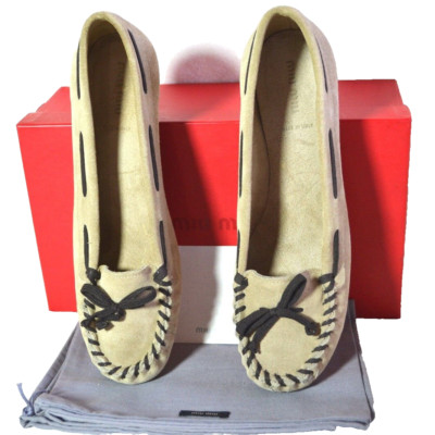PRADA MIU MIU SHOES shoes pumps moccasin leather 35.5 UK 2.5 NEW  290