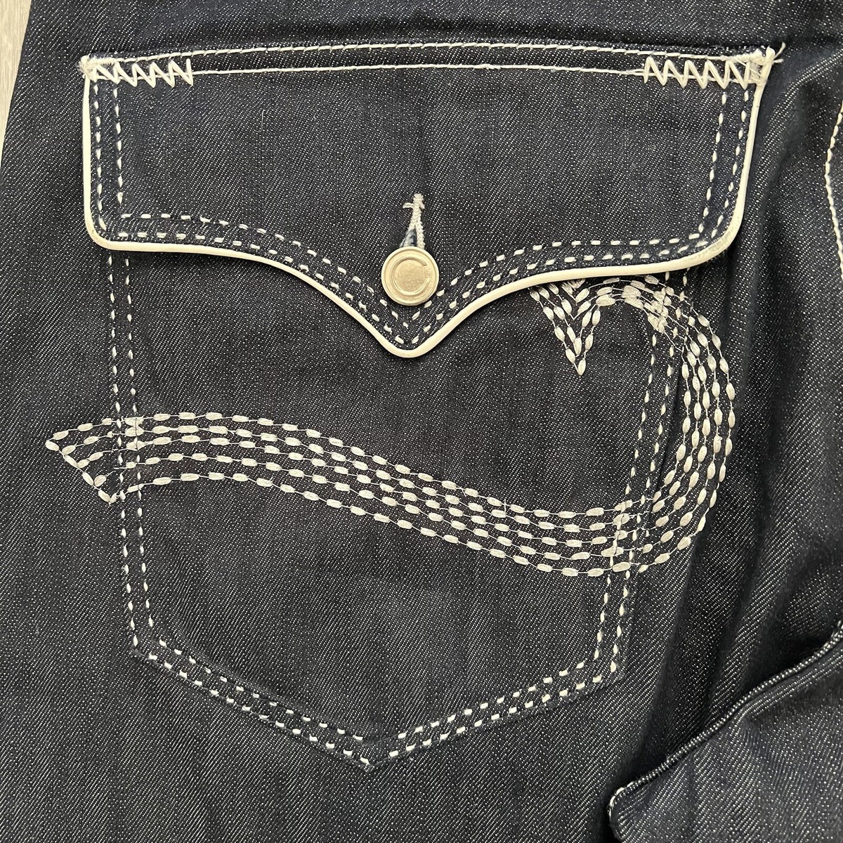Vintage COOGI Black Denim Leather Jeans Men's Size 38x34 Y2K