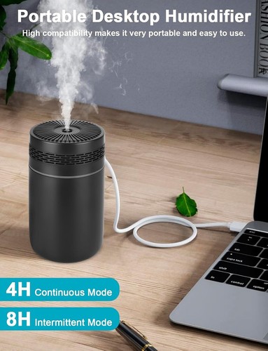Portable Mini Humidifier, Colorful, Cool Mist, USB Powered. Perfect for Bedroom, - Picture 6 of 13