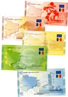 ANDORRA LOT 5 THEMED BANKNOTES 0 EURO SOUVENIR EUROSYMBOLS HYBRID