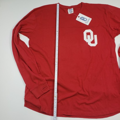 Pressbox Mens T-Shirt Long Sleeve Oklahoma Sooners Red Medium 100% Cotton - Picture 6 of 7