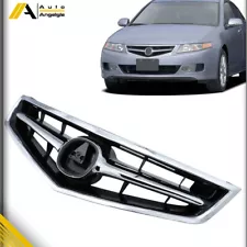 Front Upper Grille Grill W/Chrome Molding Fit For Acura TSX 2006 2007 2008