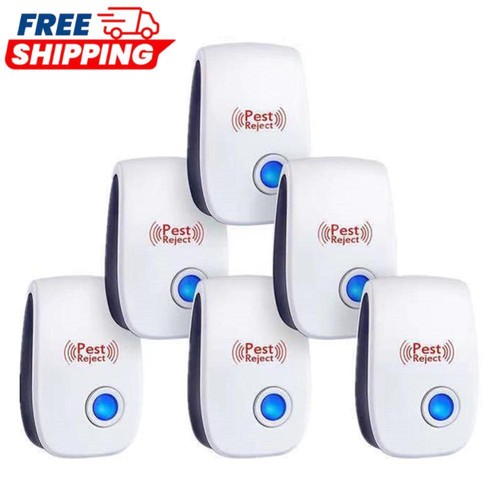 6Pcs Ultrasonic Pest Repeller Plug In Pest Repellent for Roach Rodent Mouse Bugs