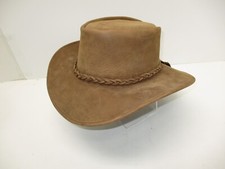 Outback style dark brown suede cowboy hat w/braided hat band