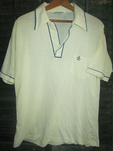 Made in USA ORIGINAL Vtg 70s 80s The Earl Penguin Grand Slam gold polo t Shirt L