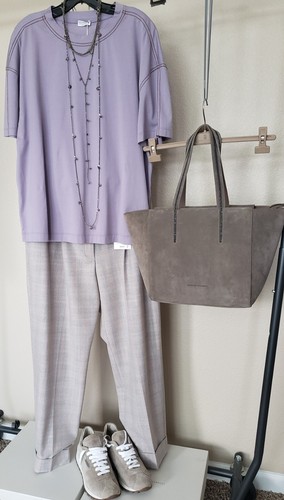 New Brunello Cucinelli $1595 3XL IT/fit 14-16US Cotton/Monili on Seams Top - Picture 10 of 24