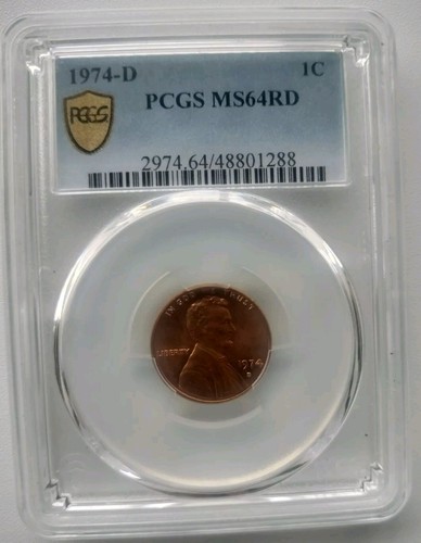 1974D PCGS MS64RD LINCOLN CENT - Picture 2 of 4