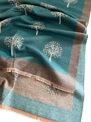 Grey Tree of Life Blanket Scarf Oversized Pashmina Shawl Winter Wrap Long Large - Picture 221 of 293