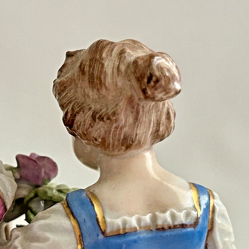 Dresden Antique Porcelain Figurine Children Bird Cage & Flowers Carl Thieme - Picture 13 of 24