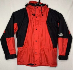 north face jacket red black