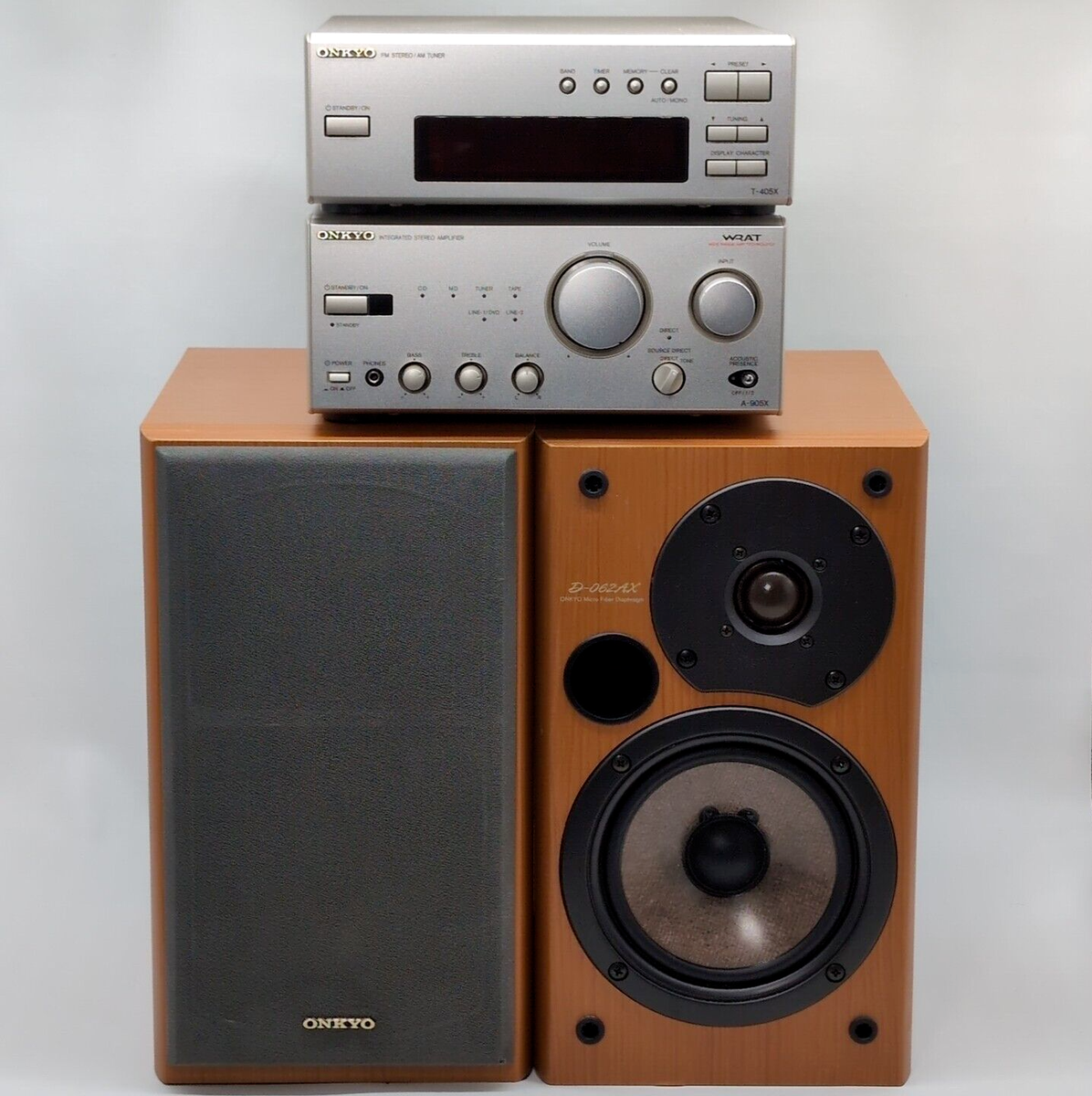 Onkyo D-062AX 2-Way Speakers T-405X Tuner A-905X Stereo Onkyo D-062AX 2-Way Speakers T-405X Tuner A-905X Stereo