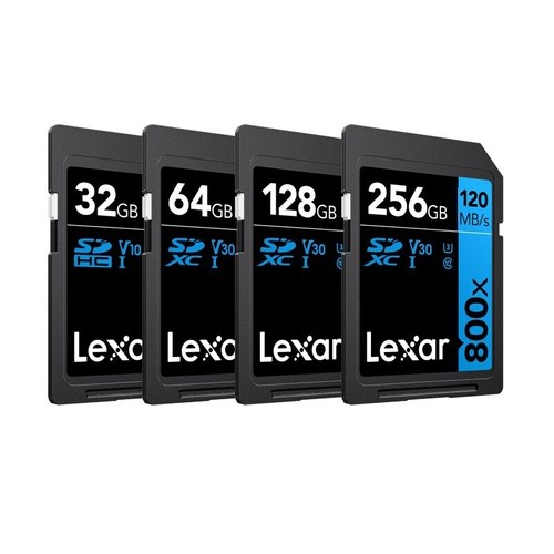 Lexar Professional 800x 32GB 64GB 128GB 256GB SDHC SD Card UHS-I 120MB/s C10 4K - Picture 1 of 22