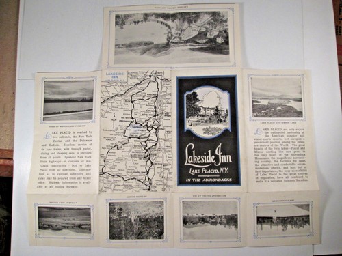 Lakeside Inn - Lake Placid NY - Illus. Booklet w/ Map 1920+/- Adirondacks - Picture 5 of 5