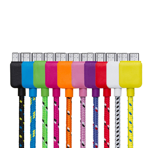 Woven Braided Fabric USB Sync Charge Cable 2M Orange For Samsung Note 3 & S5 - Picture 3 of 3