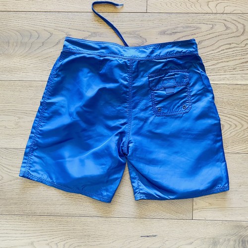 Vineyard Vines Men's Med 33X8 Blue Fish-bone Satin Board Shorts Swim Trunks Sexy - Picture 3 of 8
