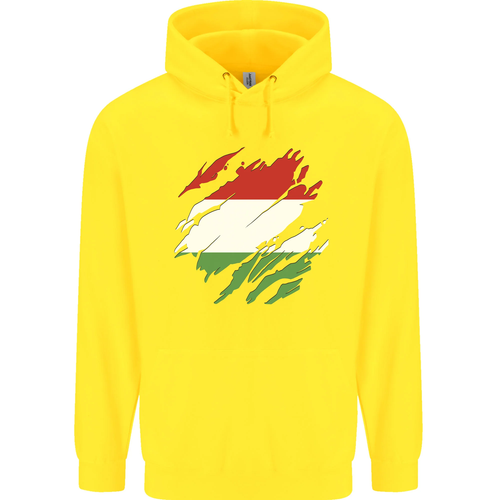 Torn Hungary Flag Hungarian Day Football Childrens Kids Hoodie - Picture 34 of 76