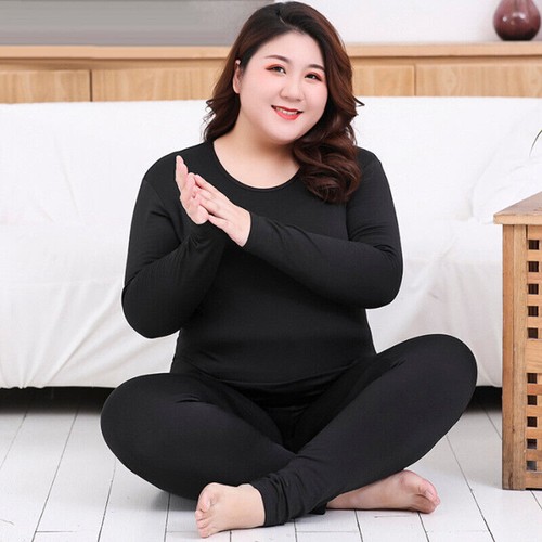 2Pcs/Set Winter Women Thermal Underwear Fleece Underwear Long Johns Plus Size - Picture 10 of 27