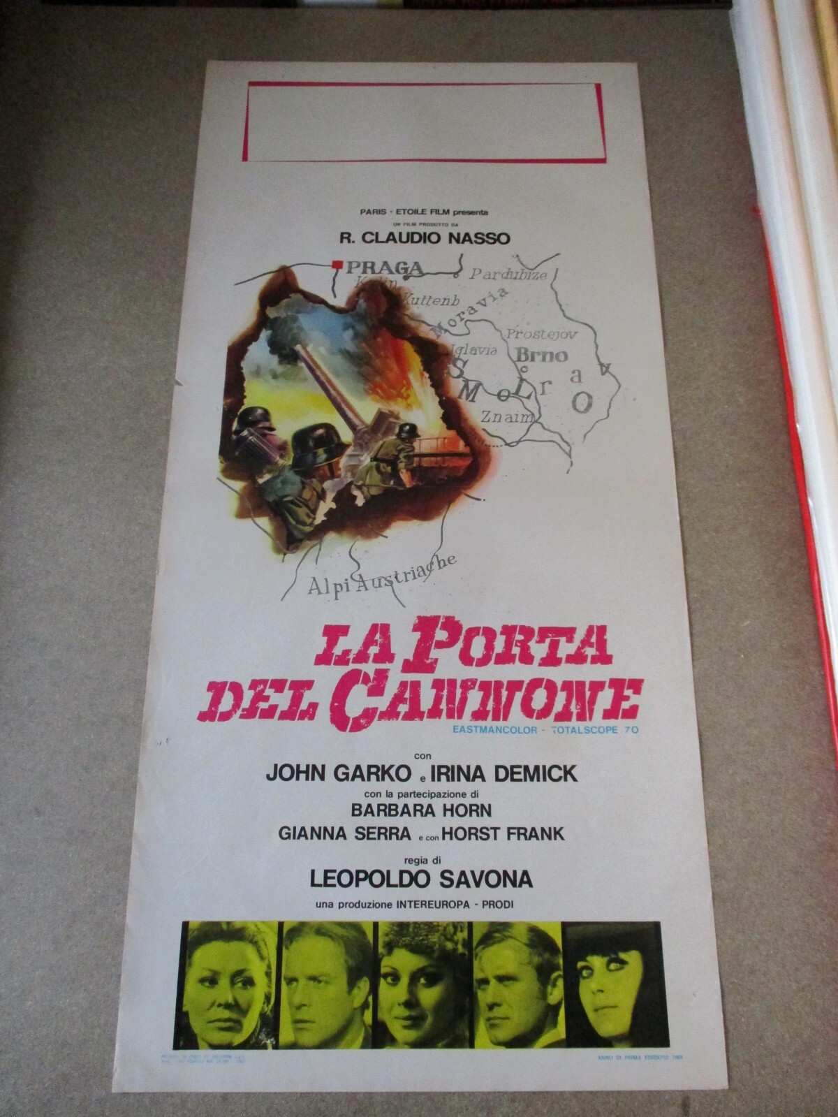 Locandina originale film La porta del cannone (1969) - Regia di Leopoldo Savona