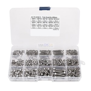 480pcs-M2-M3-M4-Metric-Hex-Socket-Head-Cap-Screw-Bolts-Nuts-Assorted-Box-Kit-Set